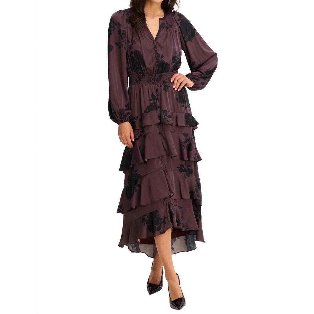 NEW ALLISON NEW YORK josie maxi dress in brown floral - Picture 5 of 5